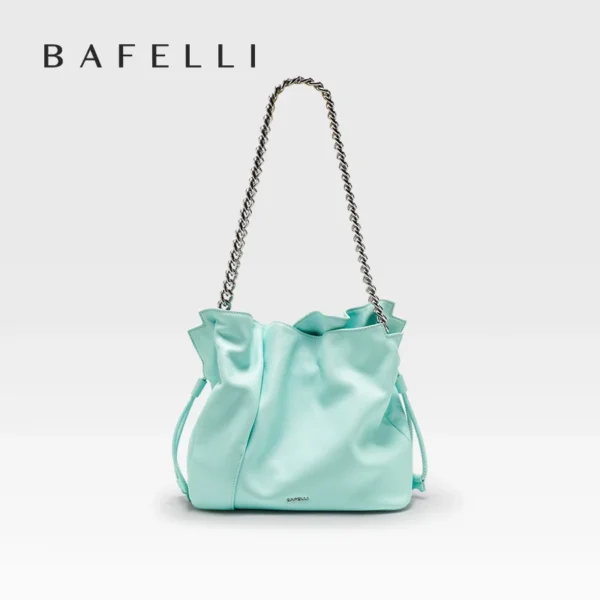 BAFELLI 2025 NEW WOMEN'S BAG LEATHER CASUAL BUCKET HANDBAGS FOR FEMALE TREND FASHION SHOPPER PURSE LUXURY BRAND SHOULDER