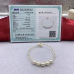 Sinya Natural Pearl 18k Gold Tube Bangles Bracelet for Women Girl Mum Lover Diameter 55mm Pearls Dia 7-8mm News - Image 6