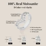 ATTAGEMS Double Cross Design Band Moissanit Rings for Women DVVS1 Grade 3*2mm Pear Cut 925 Sterling Silver Engagement Jewelry - Image 2