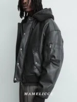 MAMELICCE Original Vintage design Removable fur collar jacket Thickened Casual coat Men's clothing leather jackets tops - Image 5