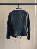 Women Short Real Leather Biker Jacket Streetwear Slim Sheepskin Coat Elegant Office Zipper Full Sleeve Ladies Outerwear M-3XL - Image 2