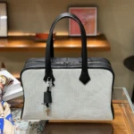 Canvas Handbag Fashion Women's Bag High-Capacity Bowling Bag Pillow Bag New 2025 Color Block - Image 2