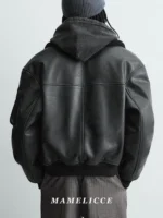 MAMELICCE Original Vintage design Removable fur collar jacket Thickened Casual coat Men's clothing leather jackets tops - Image 6