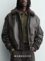 MAMELICCE Original Vintage design Removable fur collar jacket Thickened Casual coat Men's clothing leather jackets tops - Image 4
