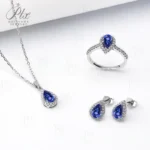 Jewelry Set Moissanite Jewelry Set Pear-shaped It Includes Ring Necklace & Earrings Suitable for Weddings and Ideal As A Gift
