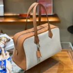 Canvas Handbag Fashion Women's Bag High-Capacity Bowling Bag Pillow Bag New 2025 Color Block - Image 4